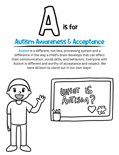 "Autism Through The Alphabet" ABC Coloring Book